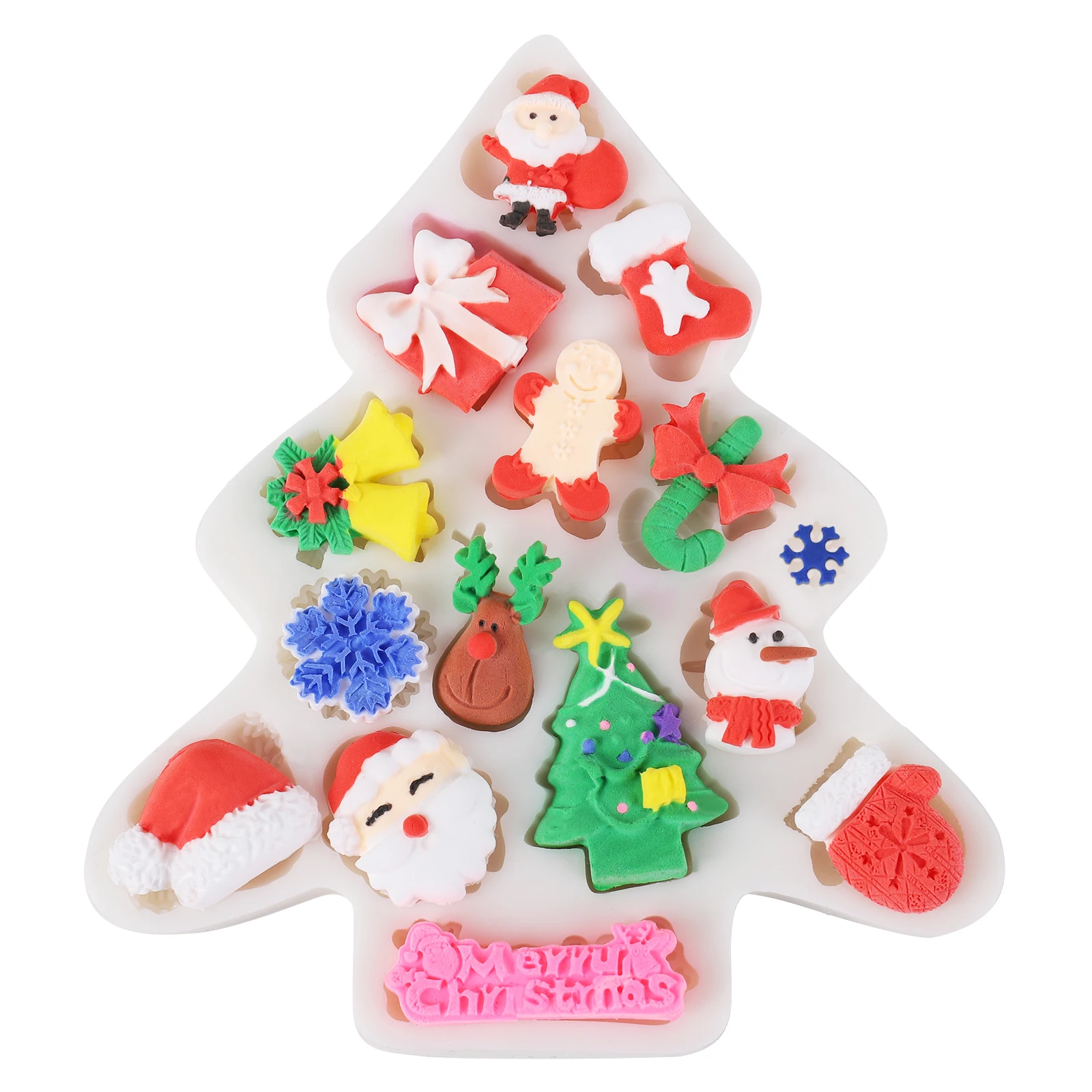 3d Christmas Silicone Sugar Turning Mold Cake Chocolate Decoration Baking Mold Tools Cake Baking Accessories