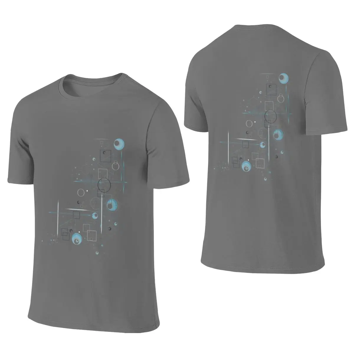 Retro Geometric Night Not Easy To Deform Reversible T-shirt Simple Commuting Simple Prints Basic Tee