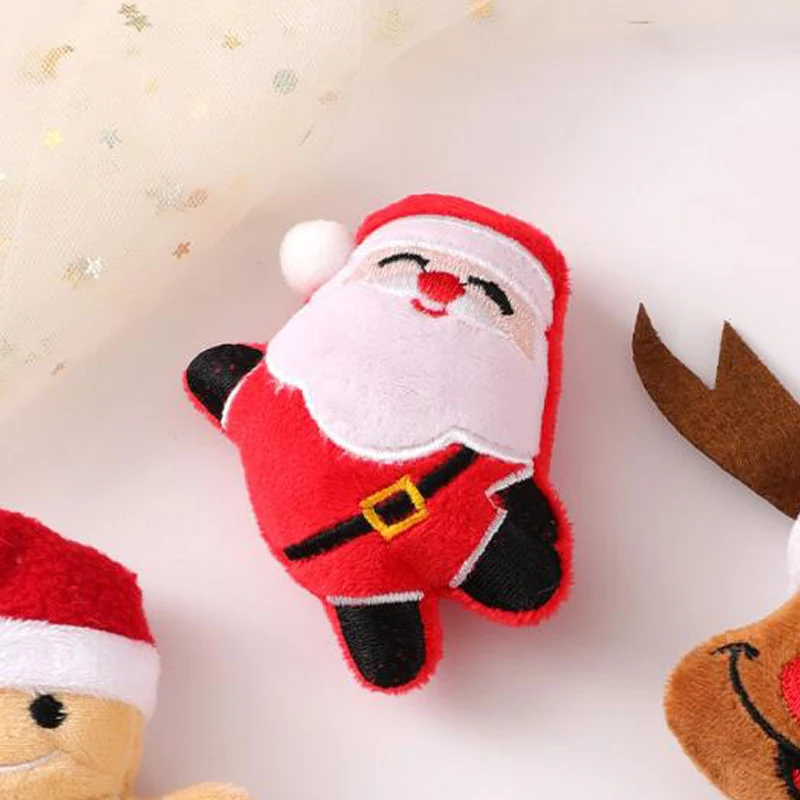 5Pcs/lot Cartoon Plush Christmas Series Patches DIY Cotton-filled Christmas Accessories Handmade Headwear Clothing Decorations