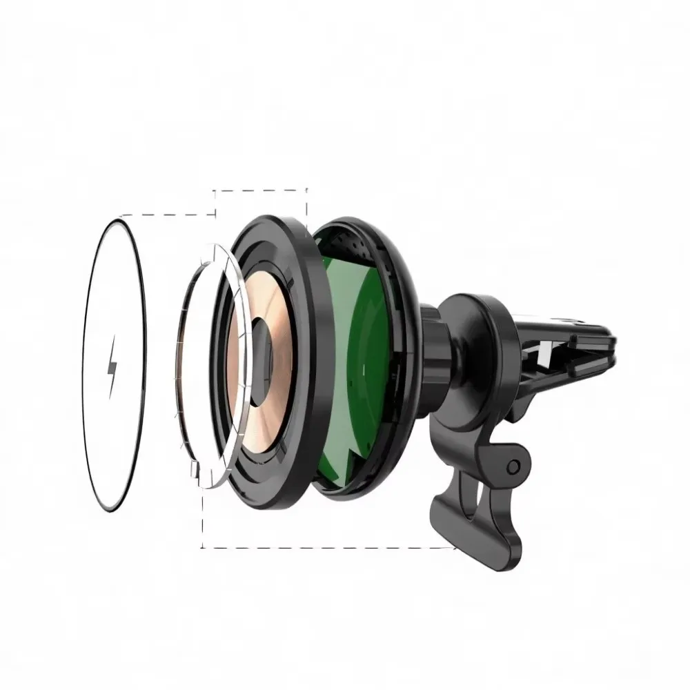 360° Rotatable Magnetic Car Wireless Charger Magnetic Fast Charging Air Vent Phone Stand Charger Wireless