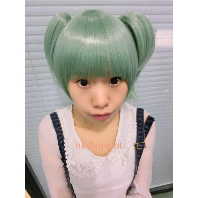 

Assassination Classroom Kaede Kayano Short Green Clip On Pony Cosplay Wigs
