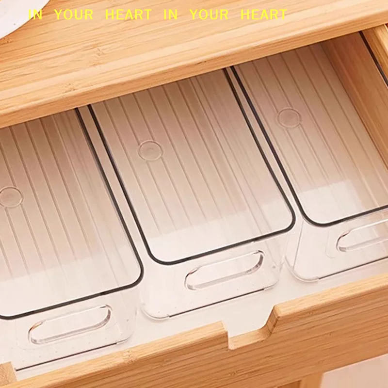 【X】Eyelash Storage Box Makeup Organizer 1PC Refrigerator Organizer Bins, Clear Stackable Plastic Food Storage Rack With Handles