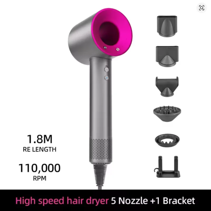 

1.8m Professinal Leafless Hair Dryer Electric Hair Dryer High Speed 1600W Negative 200 Million Anion Blow Dryer Silent Hair Drye