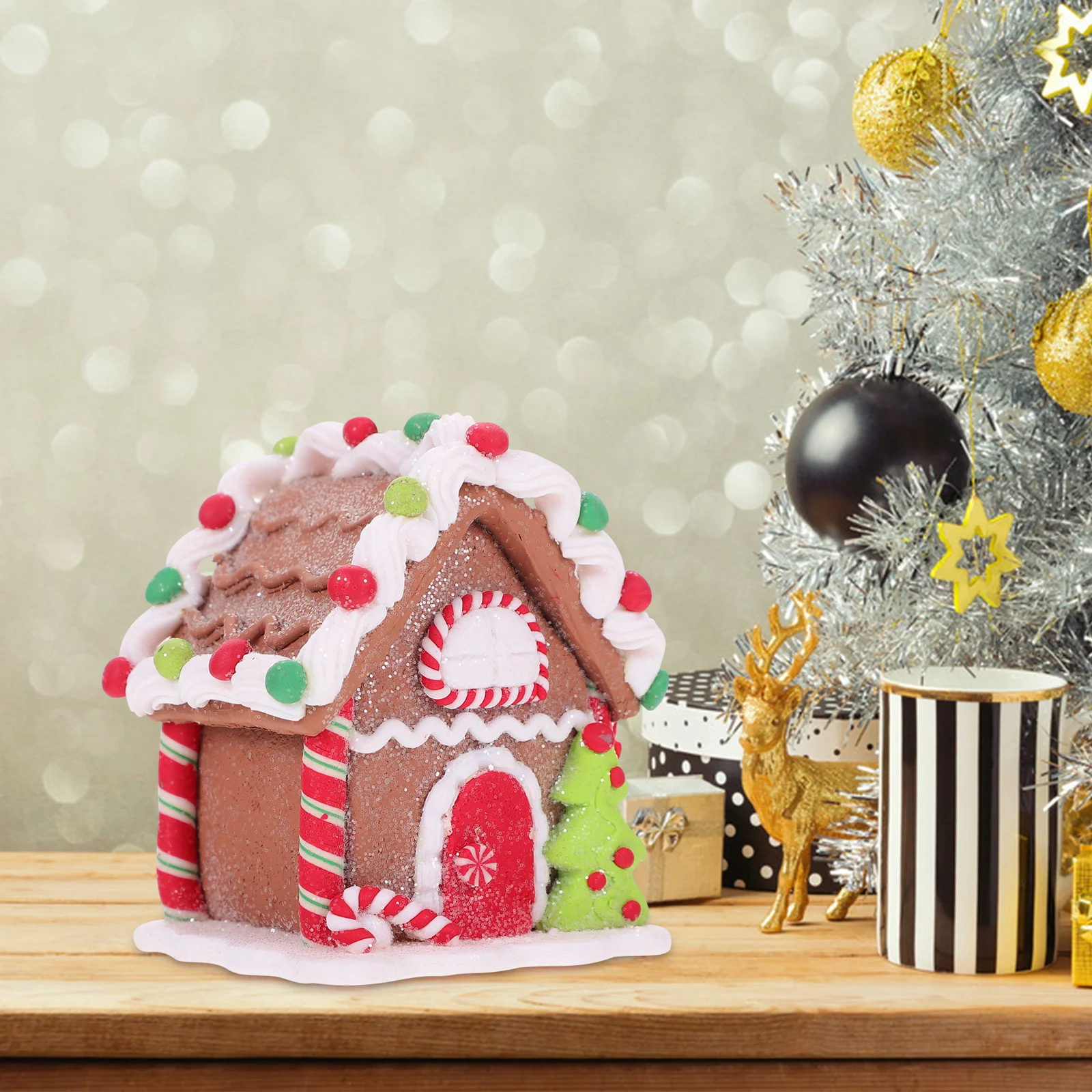 

1Pcs Mini House Hanging Ornament Festive Embellishment for Christmas Wedding Home Garden Party Indoor Outdoor Decorative Pendant