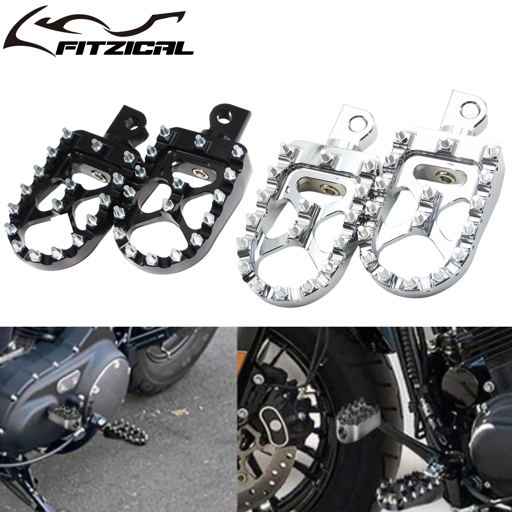 Pedaleira cnc para motocicleta bobber 360, apoio para os pés traseiro giratório, alumínio para harley sportster xl 883 dyna fatboy street bob