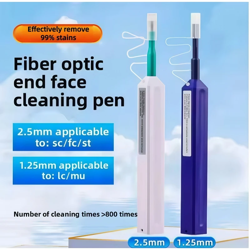 قلم تنظيف الألياف البصرية LC/MU 1.25 مللي متر تنظيف بنقرة واحدة SC/FC/ST 2.5 مللي متر أدوات تنظيف الألياف منظف موصل الألياف البصرية
