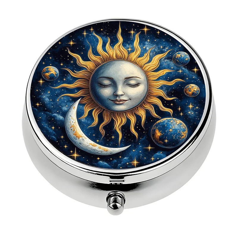 A single-layer wallet-sized pill box, featuring a three-compartment design, is very suitable for carrying in a purse or handbag. This compact decorative pill box is a unique travel gift.