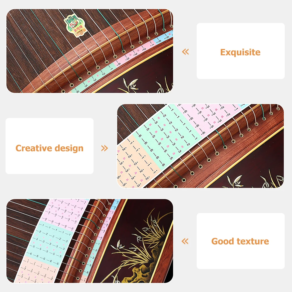 

3 Pcs Scale Stickers Zither Guide Musical Note Instrument Instrument Accessory Accessory Beginner Practice Decal