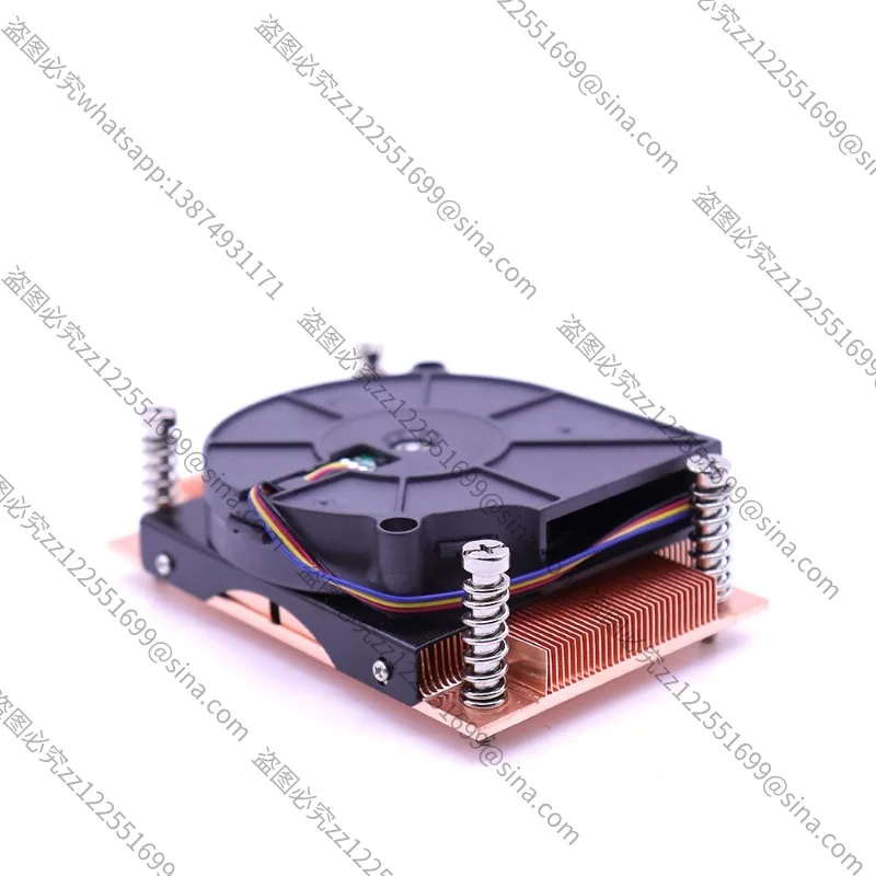 Suitable for Copper Shovel Tooth AM4 Heat Sink Copper CPU Heat Sink 1u Server, Silent Fan Temperature Control
