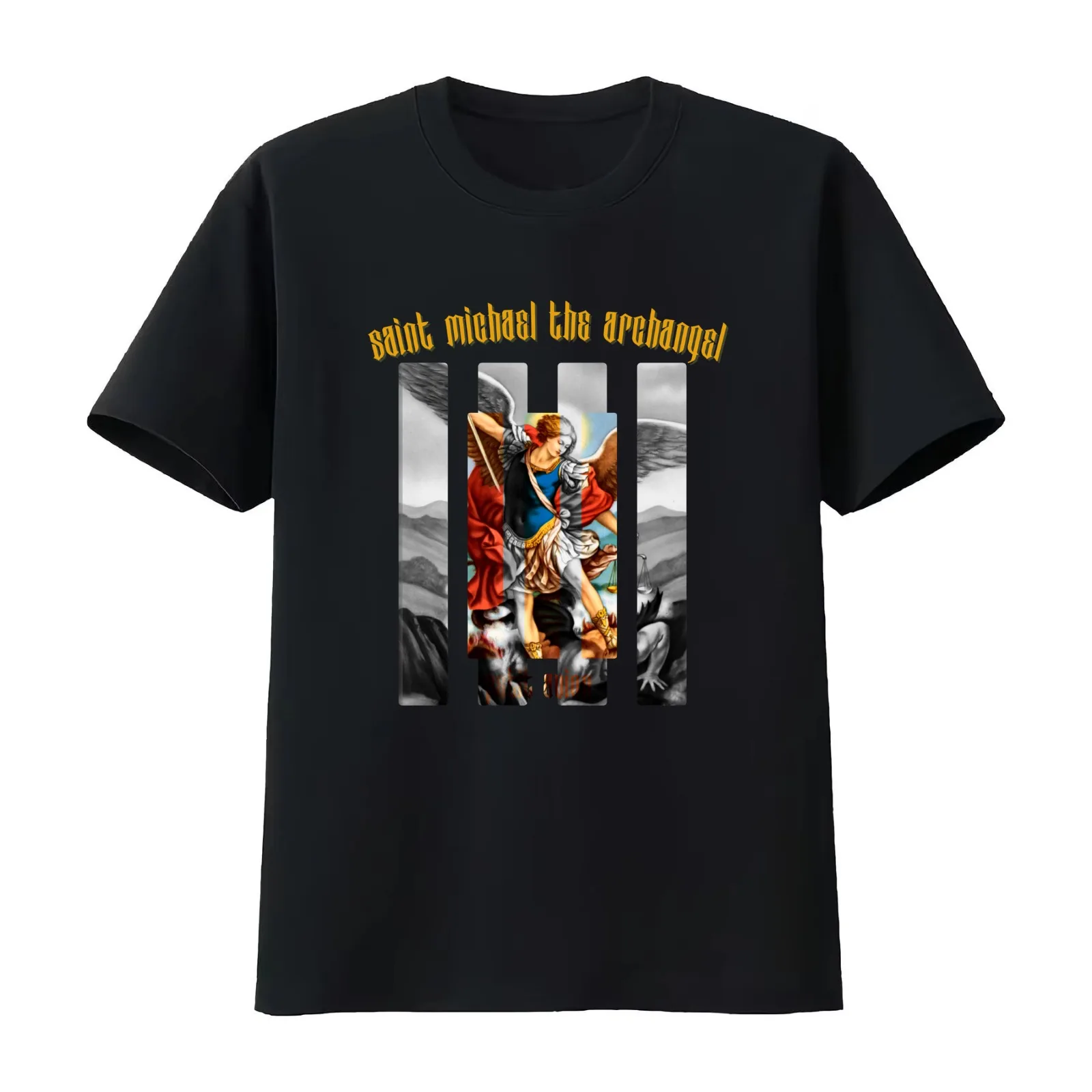 Saint Michael the Archangel - Petit Avion T-Shirt Summer Casual Cotton Tee Oversized Streetwear Tops Vintage Graphic Print