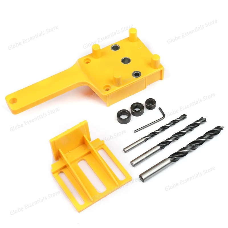 Wood Doweling Jig Punch Locator Drill Guide Drill Hole Puncher Handheld Woodworking Pocket Hole Jig Kit for Wood Dowel Joints