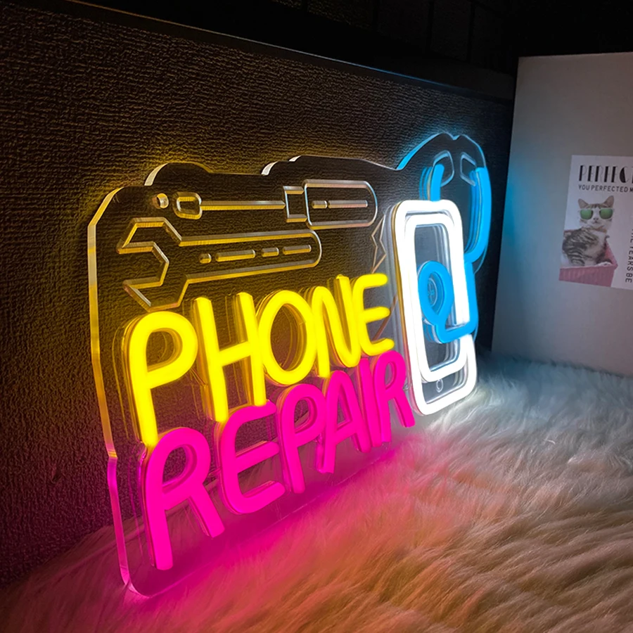 Phone Repair Neon Sign For Wall Decor, Led Neon Light Up Signs For Phone Store Decor,Man Cave,Electronic Repair Shop,USB Powered - view 4