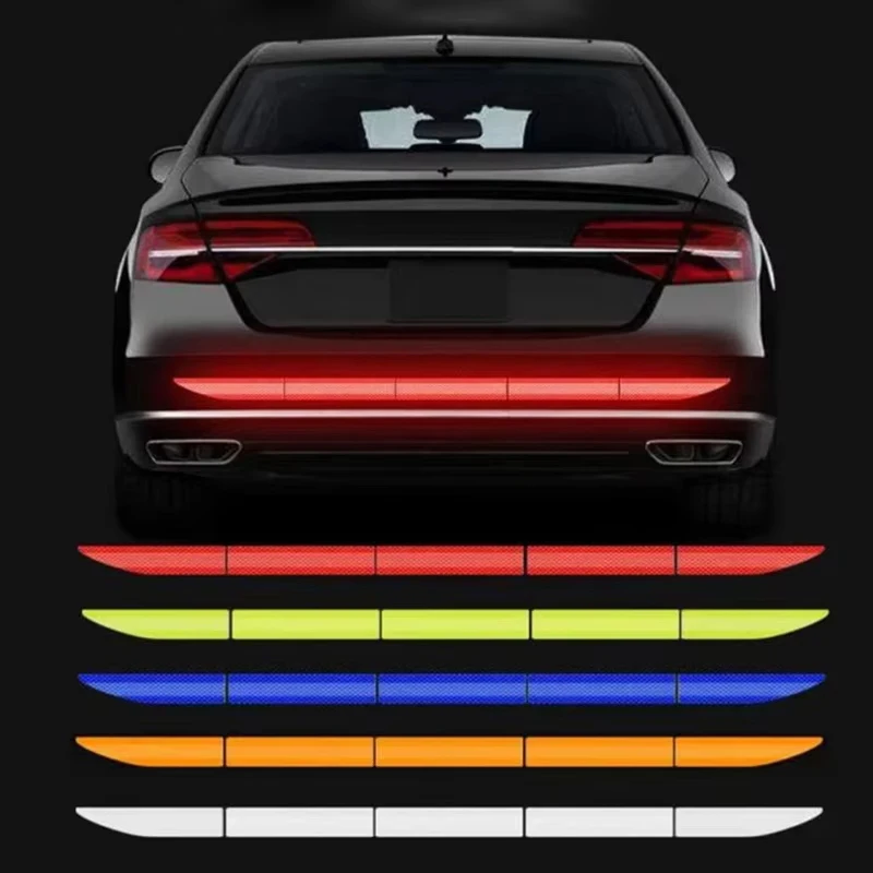 Reflective Car Bumper Decal Safety Warning Reflector Tape Car Stickers Anti Collision Warning Reflector Sticker Auto Accessories