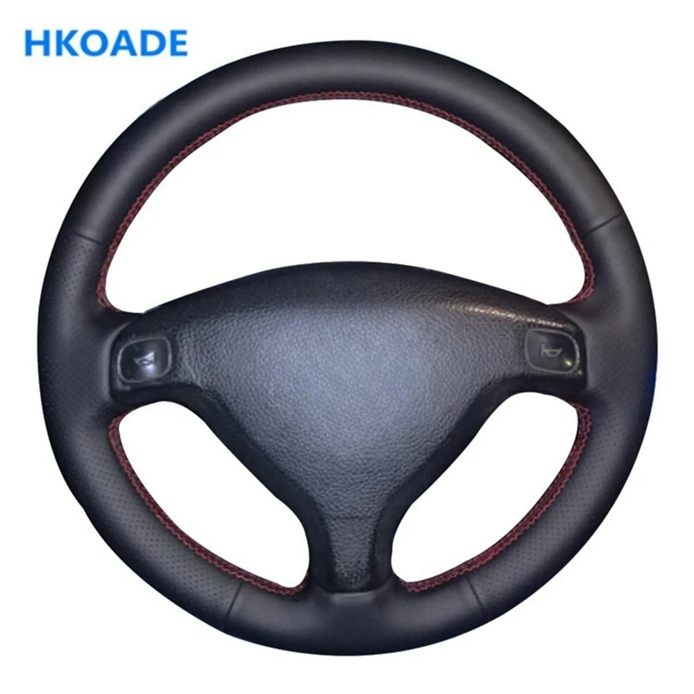 DIY Sweat Car Steering Wheel Cover for Opel Astra G 1998-2007 Zafira A 1999-2005 Chevrolet Sail 2003 Black Artificial Leather