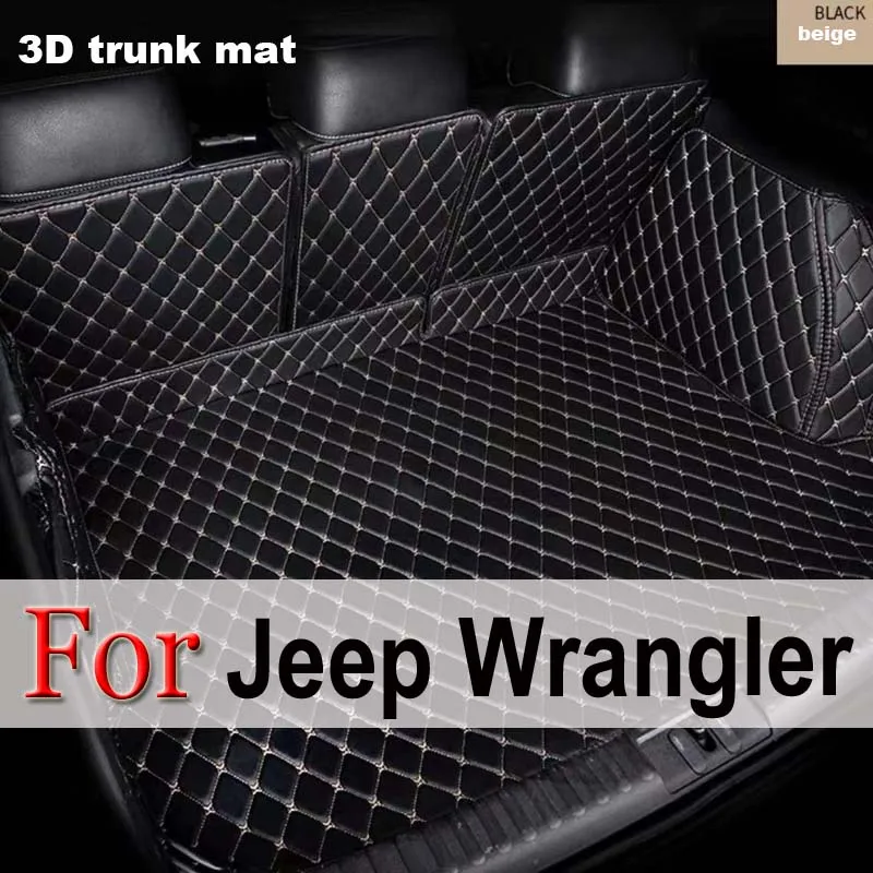 High Quality ! Special car trunk mats for Jeep Wrangler JL 4 door 2022-2018 durable cargo liner boot carpets for Wrangler 2021