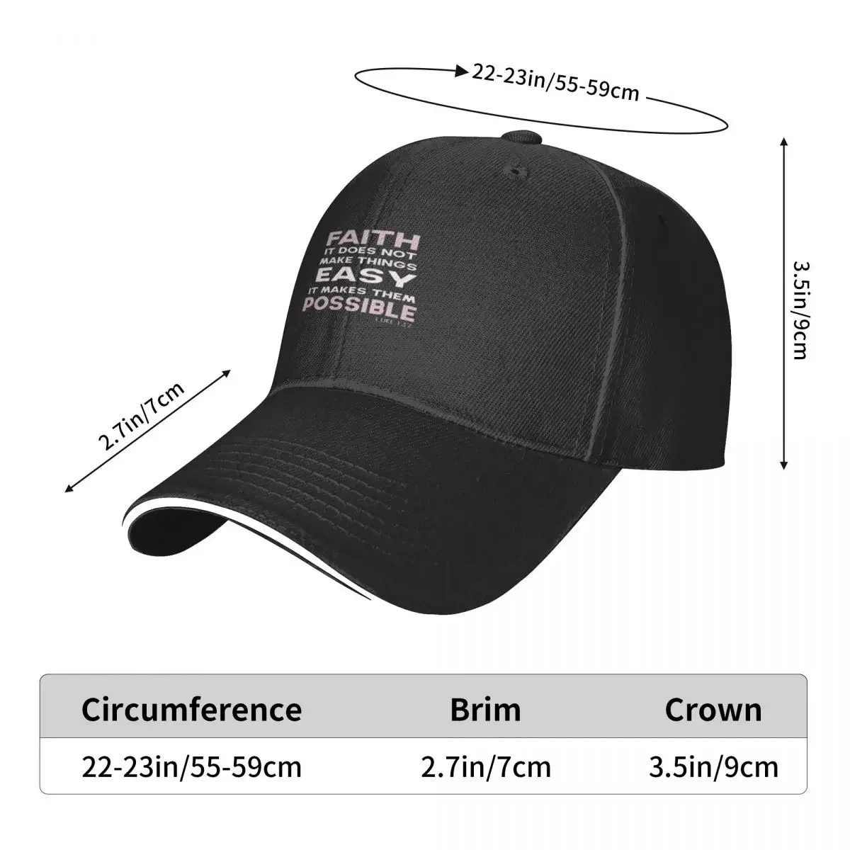 Luke 1:37 Baseball Cap Rave Golf Cap Women's Golf Wear Men's