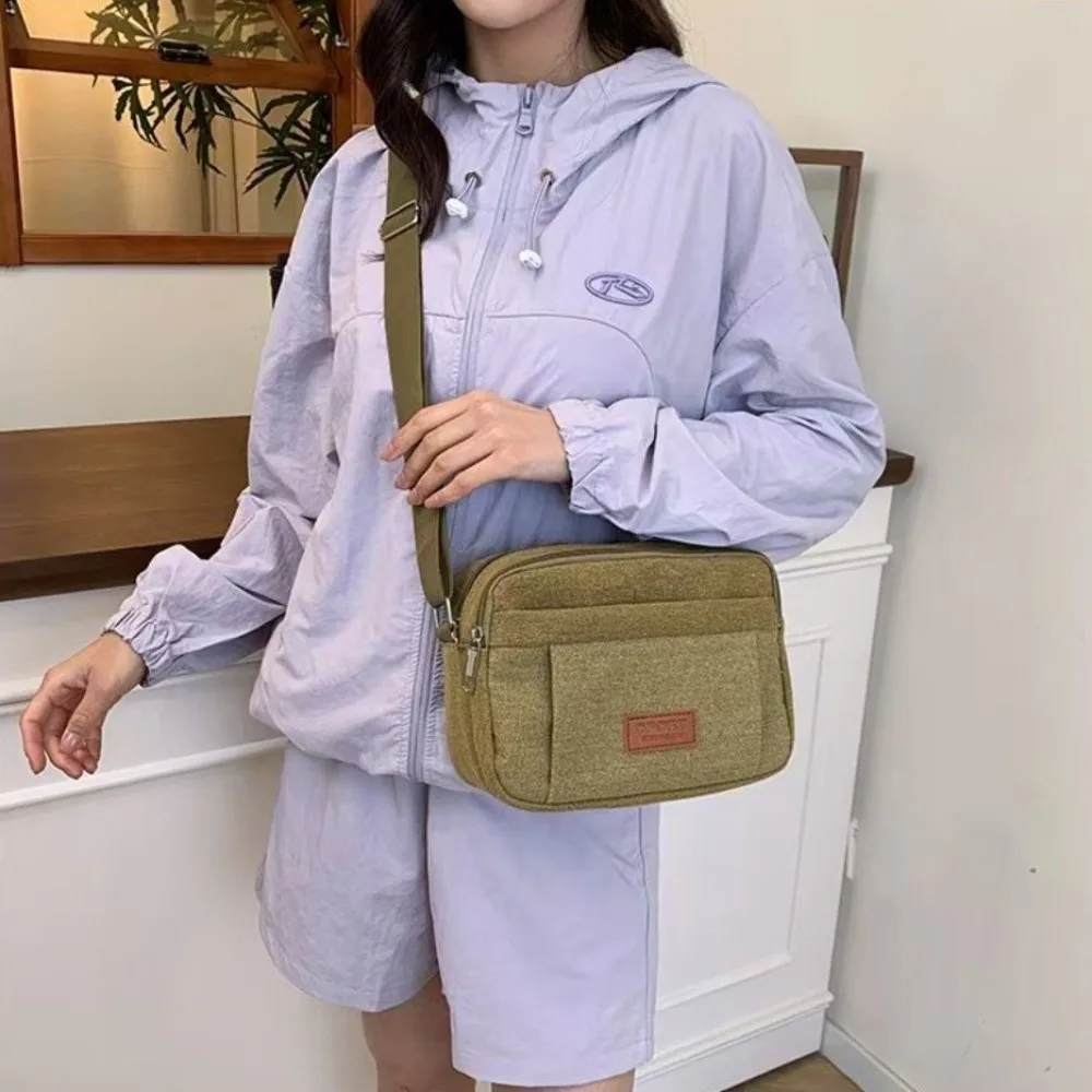 

Casual Canvas Shoulder Bag Large Capacity Leisure Waist Bag Multi Functional Handbag Outdoor Travel
