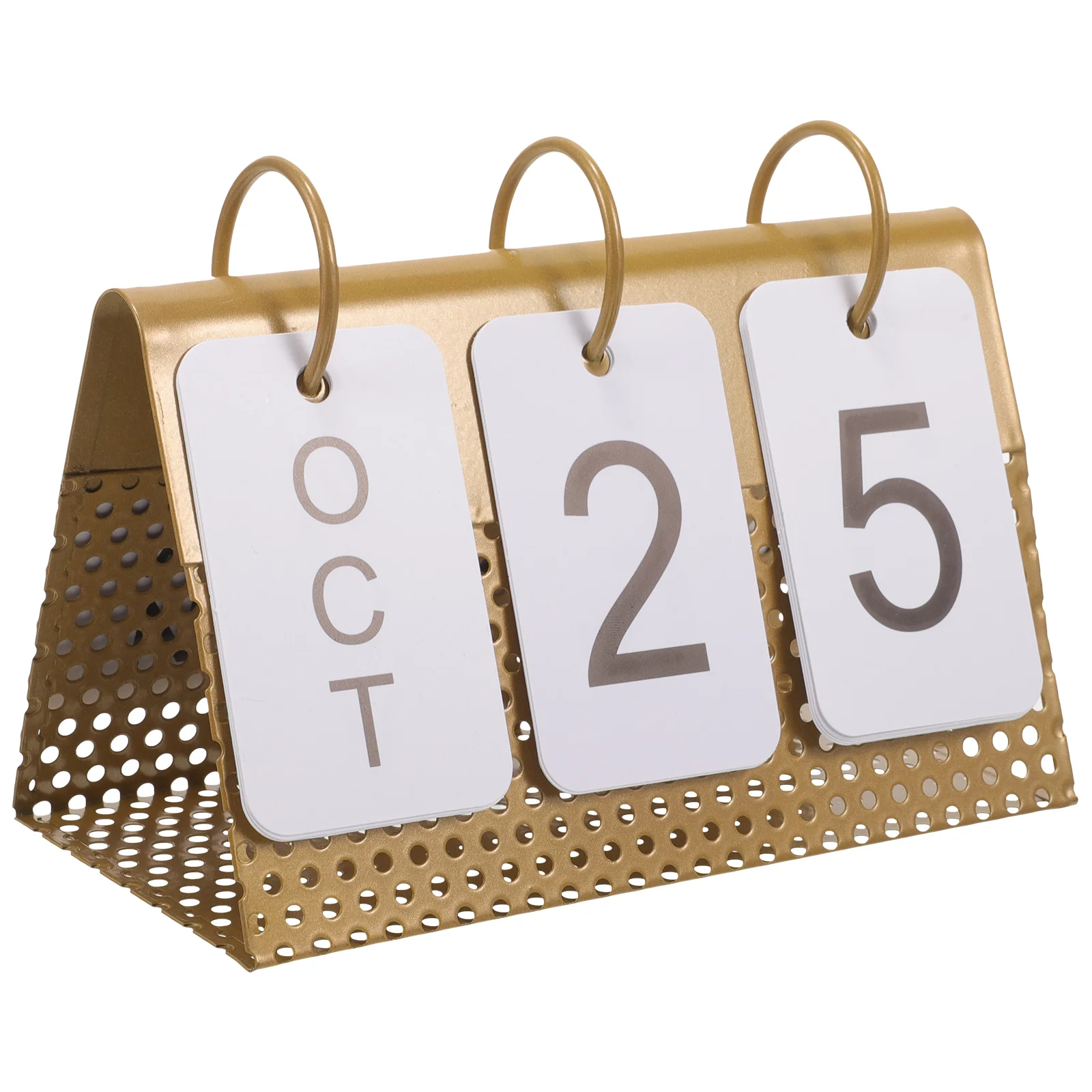 Calendar Ornament Desk Decorations Vintage Home Metal Perpetual Flip Desktop Tabletop Frame Crafts Office