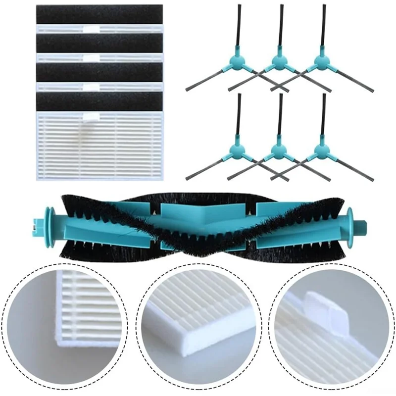 

【Flash-Sale!】Replacement Parts Kit For Ultenic T10 Lite Robot Vacuum Cleaner–Main Brush Side Brush HEPA Filter Set