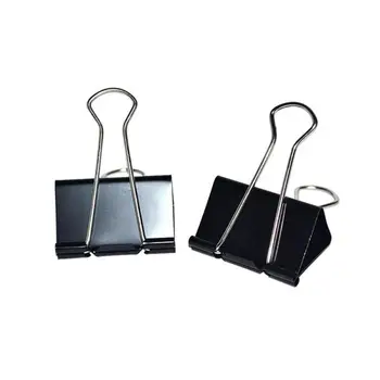 Bulldog-Clips plegables de Metal, Clips de agarre, accesorios de oficina, negro, 51, 19mm