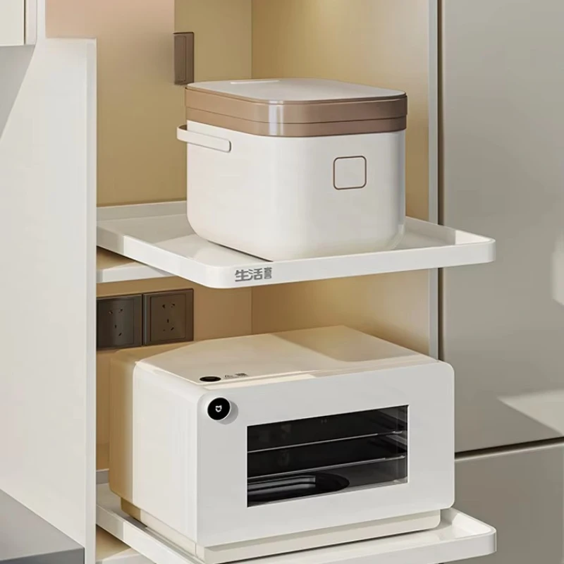 

Rice Cooker Storage Rack, Pull-Out Tray, Multi-Function Microwave Stand, Oven Storage Rack for Kitchen Essentials