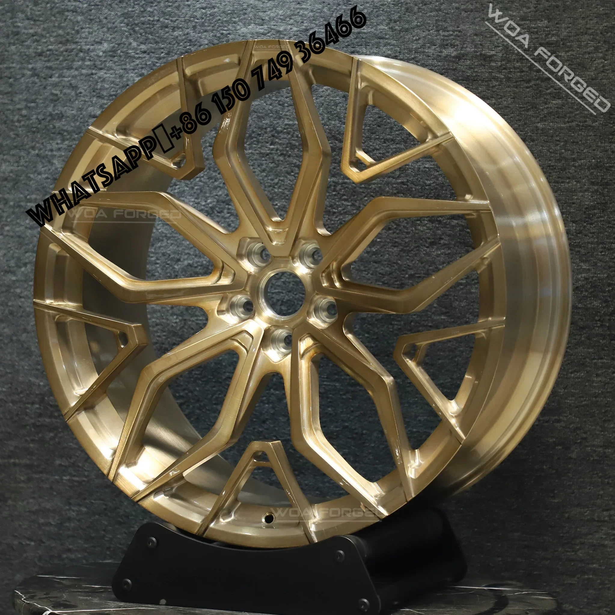 

6061-T6 Brushed Gold Car Rims High Quality 5x112 5x114.3 5x120 Aluminum Alloy 16 17 18 19 20 21 22 23 Car Forged Wheel P