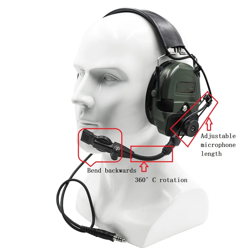 Tactical Headset Accessories Microphone Electronic Hearing Protection for TCI HEADSET LIBERATOR II ANTI-NOISE PICKUP ADAPTER M87
