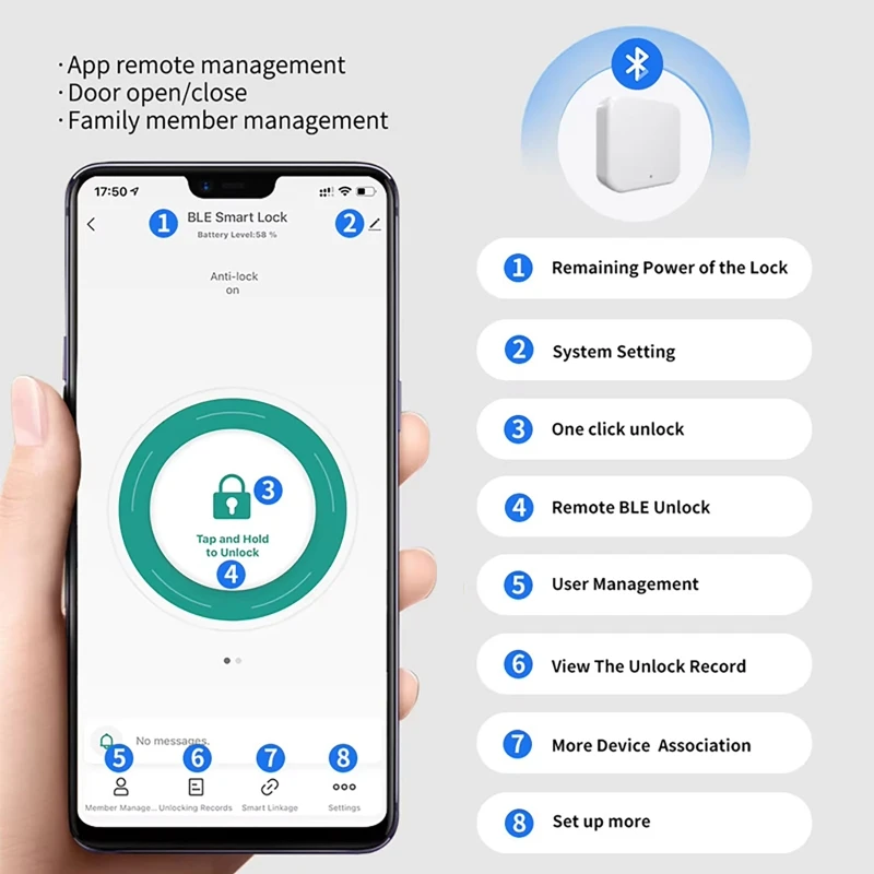 قفل اسطوانة ذكي TTlock/Tuya App G2 Gateway مفتاح ميكانيكي وUSB طاقة الطوارئ بصمة دبوس رمز اسطوانة قفل بدون مفتاح