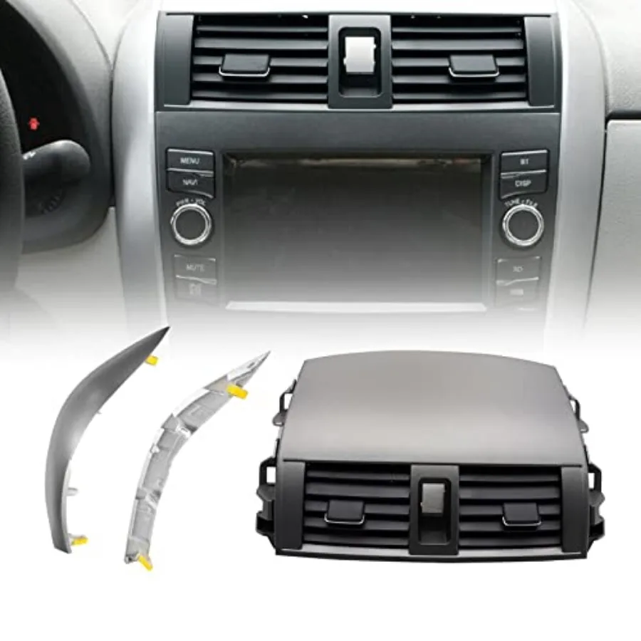 

Dash Center A/C Air Vent Upper Bezel with Trim Strip for Toyota Corolla 2008-2013 Compatible Replacement for 55663-02060 55670-