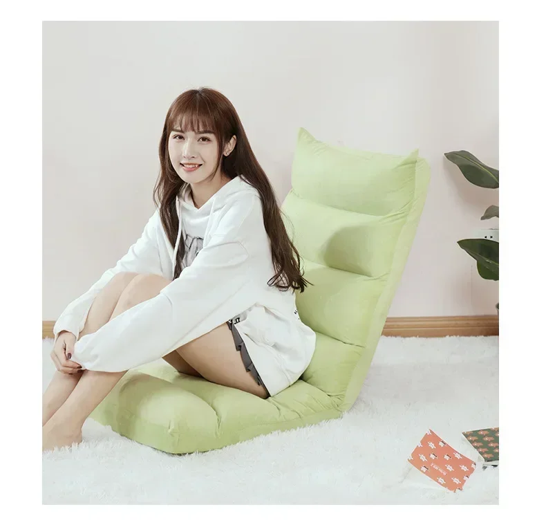 2026 Seven Grids Adjustable Lazy Sofa Chair Tatami Folding Floor Chair Gaming Padded   Soft Recliner Cushion With Back Support