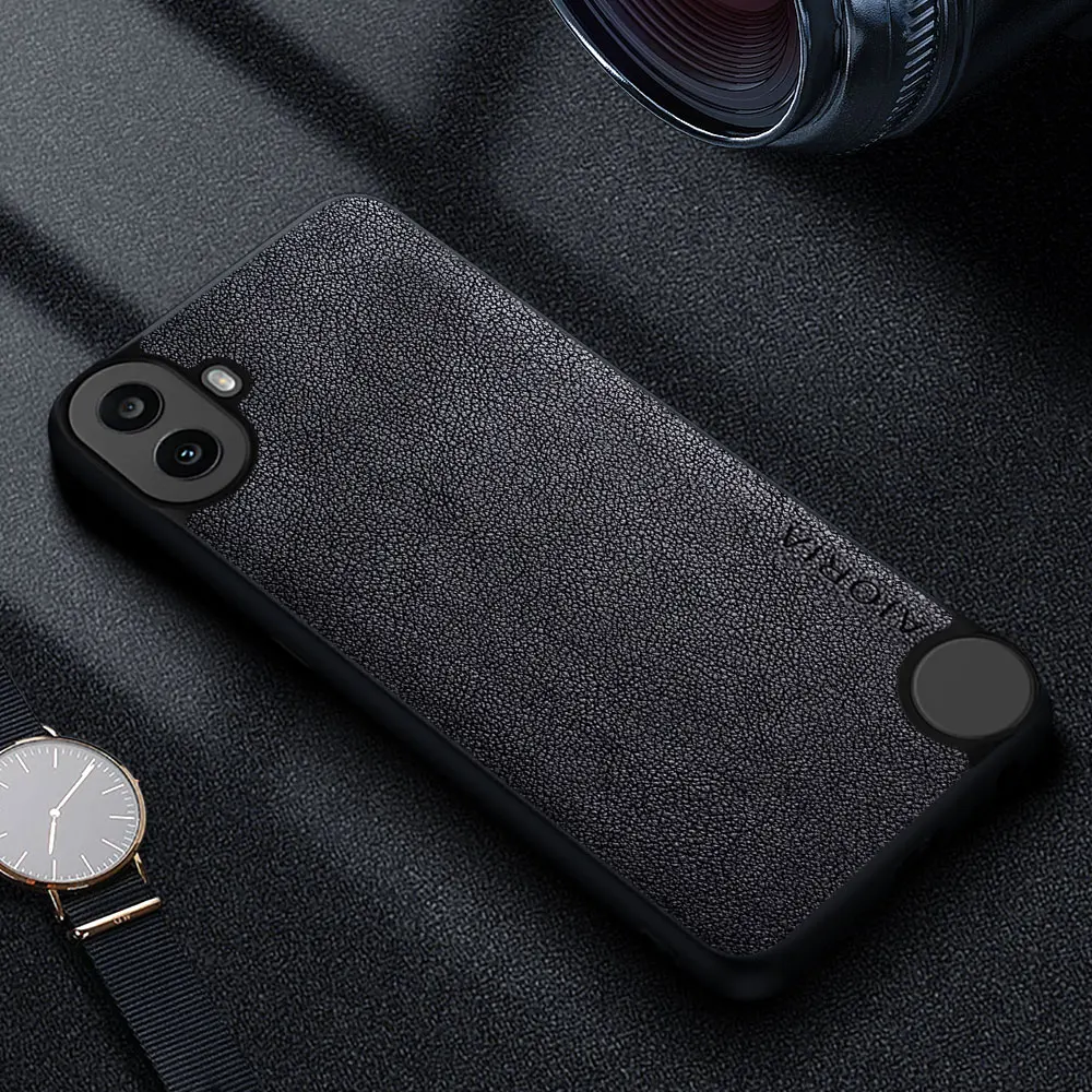 Роскошный кожаный чехол премиум-класса для телефона Nothing CMF Phone 1, однотонный чехол в деловом стиле в стиле ретро