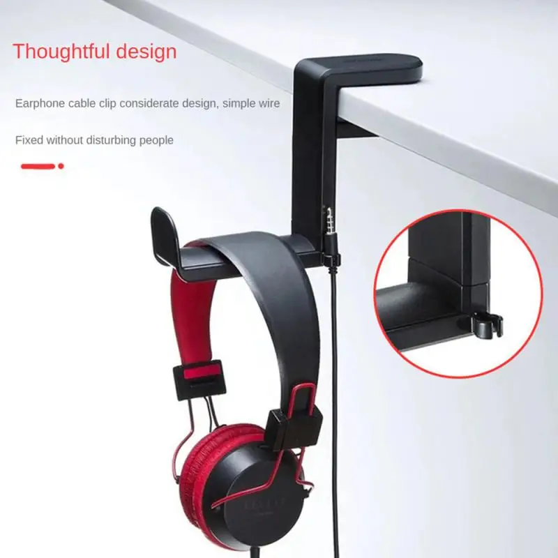 Headphone Holder Stand Adhesive Wall Mounted Headset Hanger Wall Hook Under Desk Computer PC Monitor Earphone Display Rack Hook