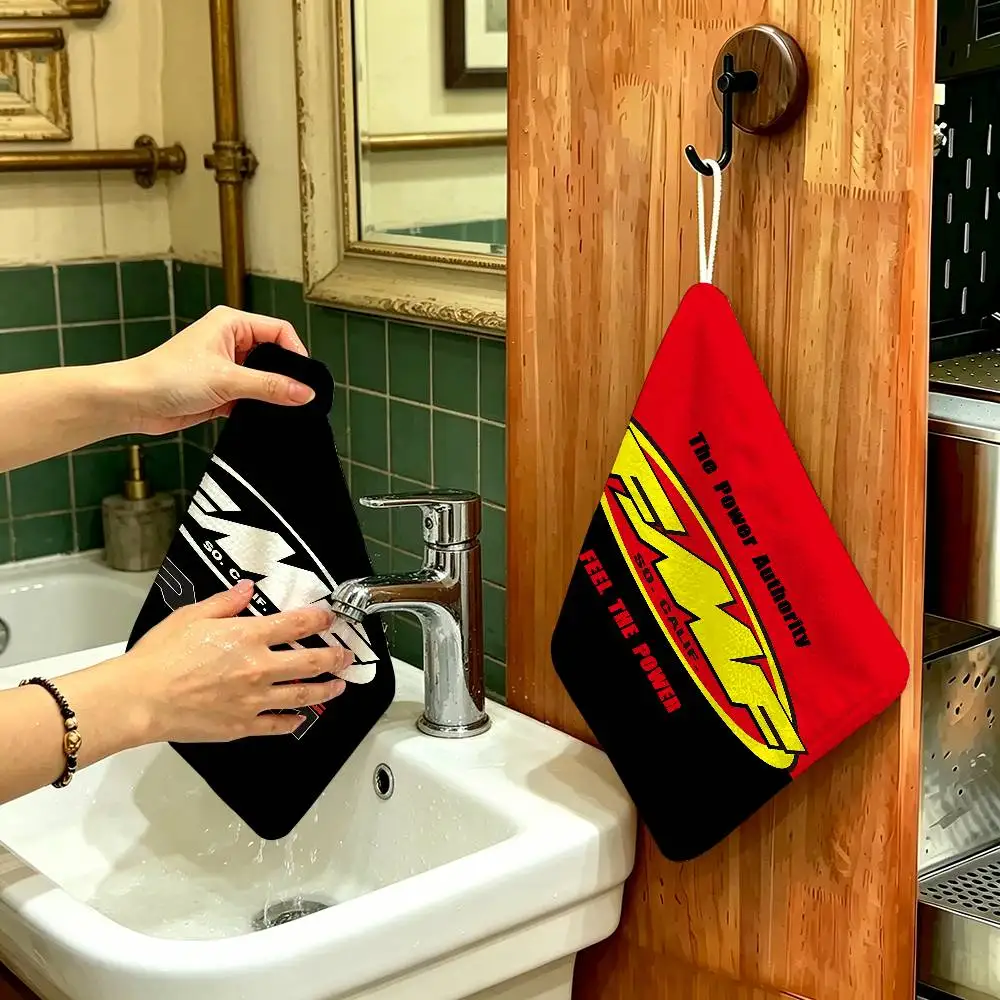 FMF Racing Logo Hanging Kitchen Towel, Polyester Cotton Fabric, Absorbent Hand Wiping Towel For Home Dormitory