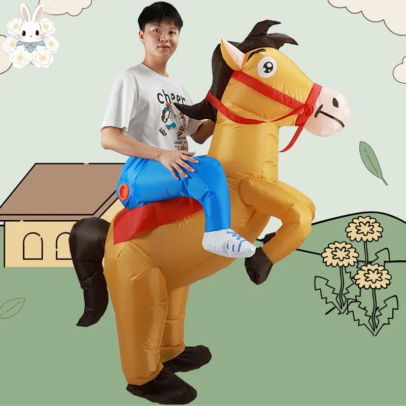 

Inflatable Suit Horse Costume Cosplay Animals Jumpsuit Stage Performance Outfits for Adults Girls Boys Theme Party