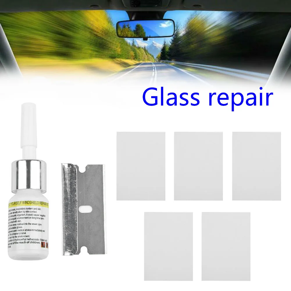 Accessories Riparazione del vetro Glass Repair Correttore Finestra Parabrezza Resin glue Resina Scratch Set Tool