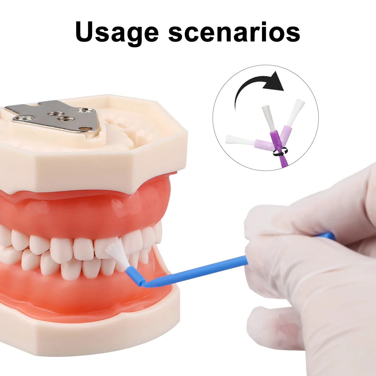 

100 шт./пакет, высококачественная гибкая одноразовая зубная щетка, не выпадающая и прочная зубная щетка для ухода за полостью рта для размазывания