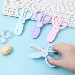 Hand-made scissors do not hurt hands color round head plastic safety scissors small size labor-saving paper scissors