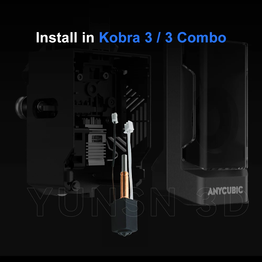 ل Anycubic Kobra 3 Hotend Kit ترقية جديدة 0.4 مللي متر 0.6 مللي متر 0.8 مللي متر فوهات فولاذية صلبة نحاسية للطابعة Kobra 3 Combo ثلاثية الأبعاد