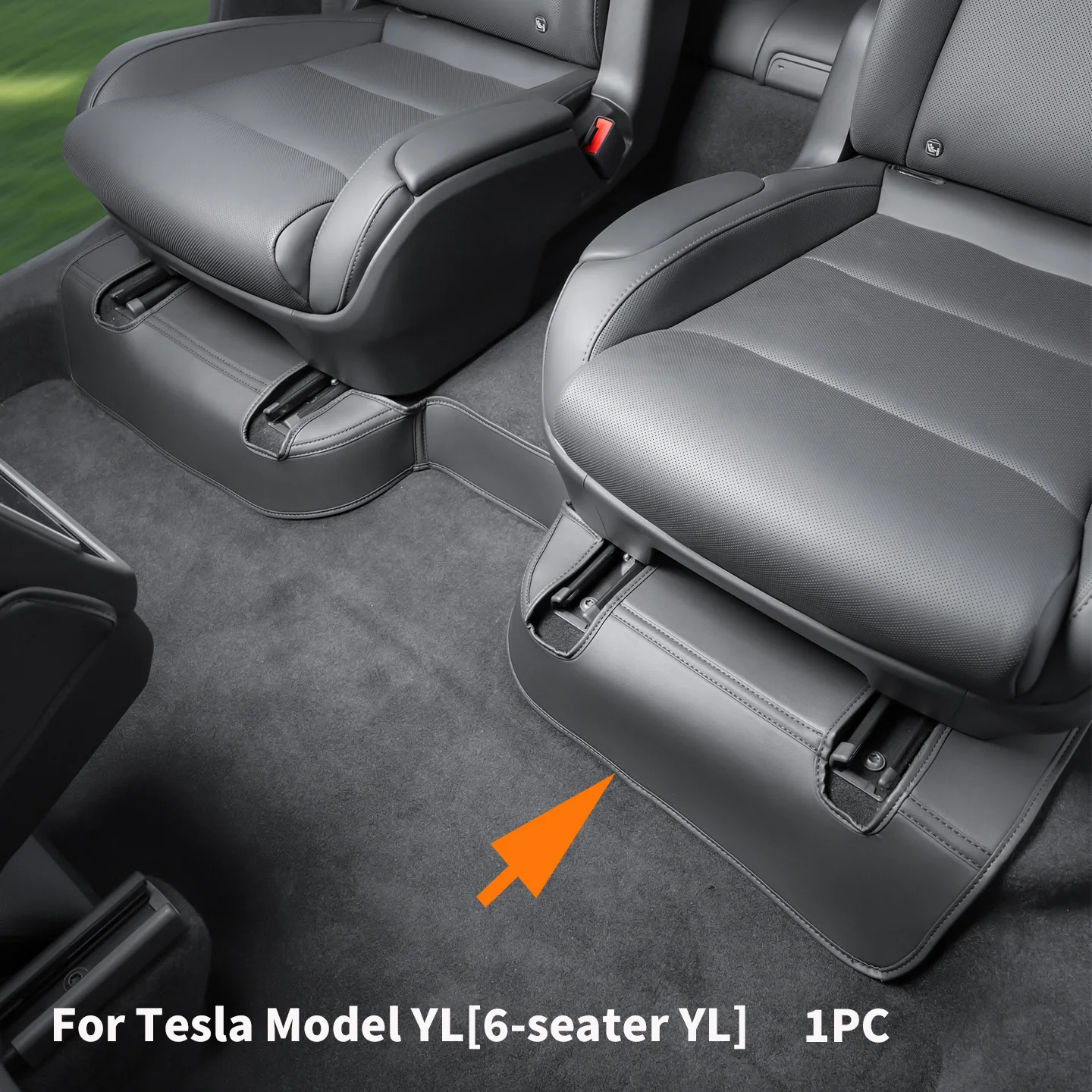 מגני רצפה לתחתית מושבי השורה השנייה של 6 טסלה דגם YL, מגני בעיטות לרגליים למושב האמצעי, מגני פינות למושבים