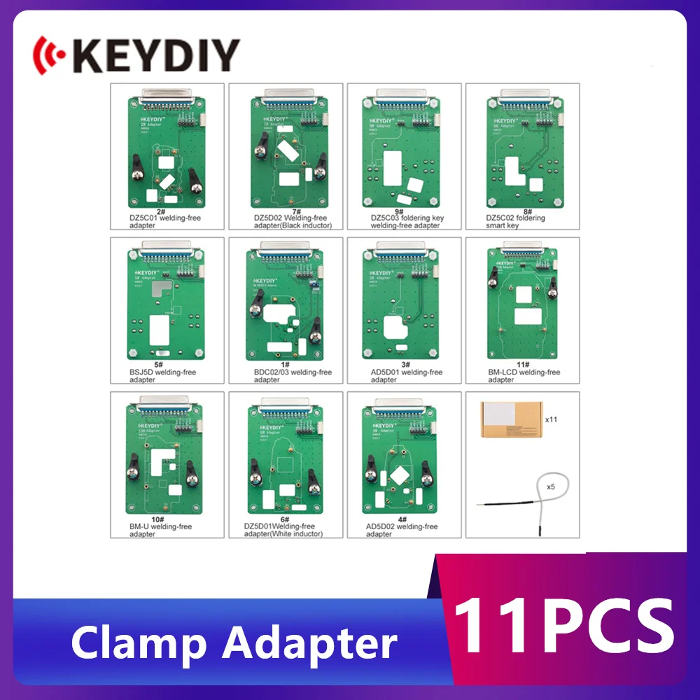 

2026 KEYDIY Clamp Adapter Type 11 Pieces of Adapter Boards Work with KD-X4, KD MAX and Other Devices Support Permanent Free Use