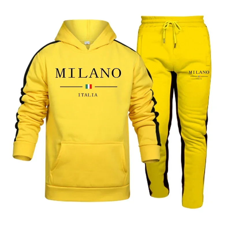 Hot Sales Men's Tracksuit 2 Pcs Sets Casual Hooded Sweatshirt Suit Daily Sports Jogging Clothes Autumn Winter Fitness Sportswear - view 3