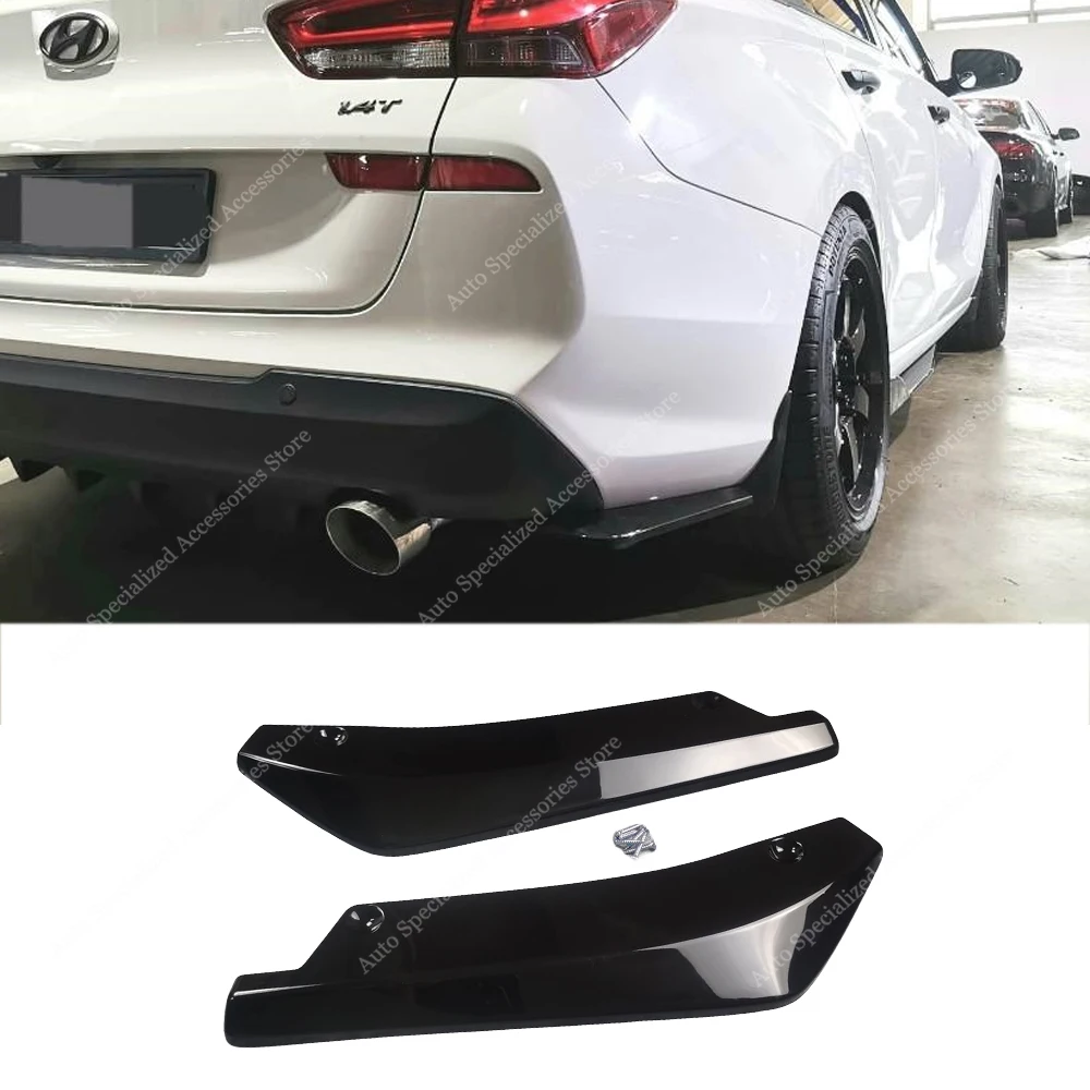 Rear Bumper Side Splitters For Hyundai i30 MK3 Tourer CRDI TGDI 2017-2020 Rear Diffuser Exhaust Pipe Trim Splitter Bodykits