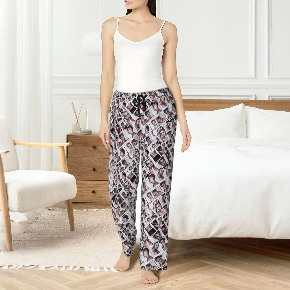 

Custom Popular Singe Justin Bieber JBiebs Pajama Pants Women's Lounge Sleep Stretch Sleepwear Bottoms with Pockets