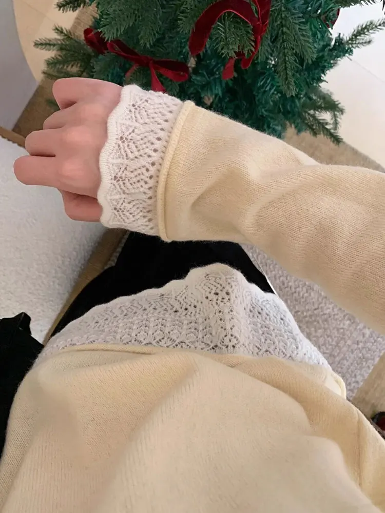 التخسيس لصق طويل Sve قاعدة irt المرأة Faionable Sli شتاء جديد Sle النسخة الكورية تصميم فضفاض صالح الدانتيل