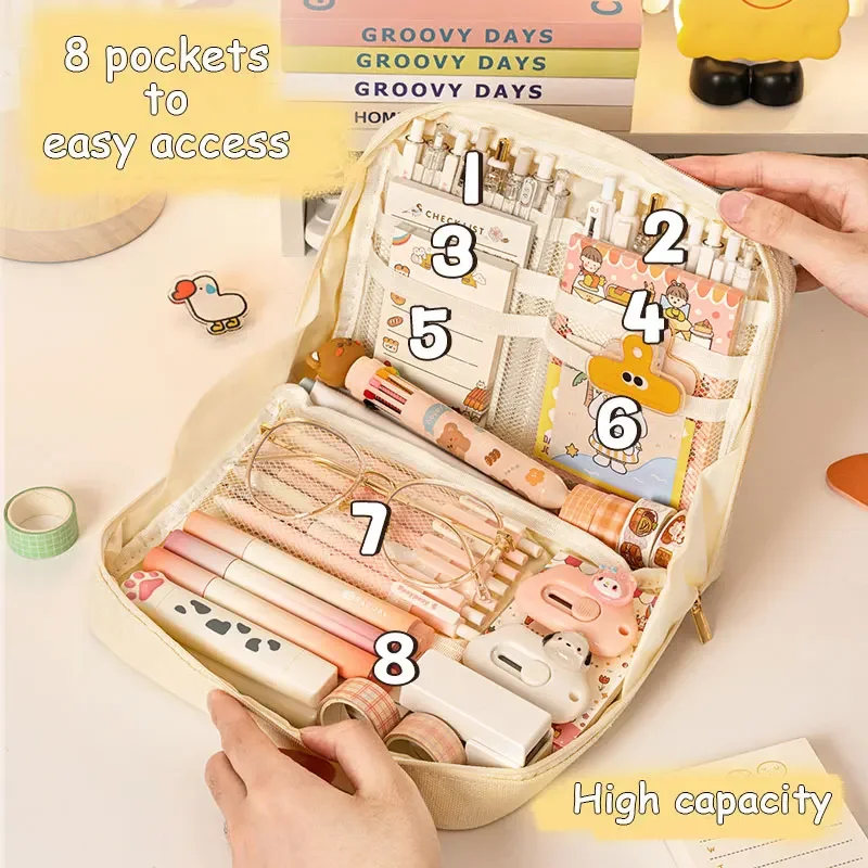 Kawaii Pencil Case Large Capacity Bag Pouch Box For Girls Japanese & Korean  Schools & Offices Back to School Supplies