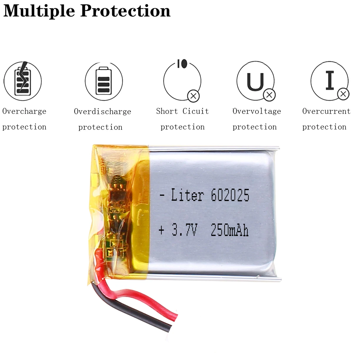 602025 3.7V 250mAh 062025 Lithium Polymer Li-Po li ion Rechargeable Battery cells For Mp3 MP4 MP5 GPS PSP mobile bluetooth