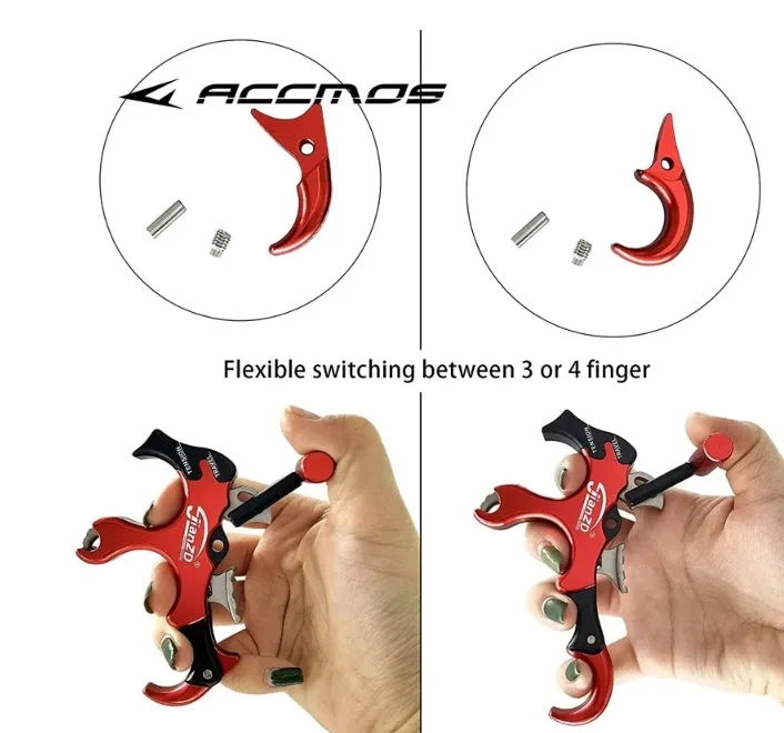 

JIANZD Compound Bow Aid Releaser 3/4 Finger Thumb Release Aids Compound Bow Release Aid For Archery Hand Held Grip