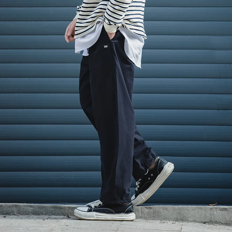 European and American Vintage Loose Casual Pants for Men, Trendy Multi-color Elastic Cuffed Long Pants in Spring and Autumn