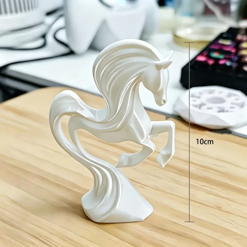 Minimalist Galloping Horse 3D Printed Sculpture Desktop Figurine Table Shelf Ornament Office Living Room Decor