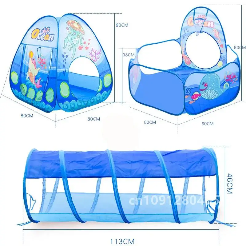 Piscine à balles portable 3 en 1 pour enfants, parc à balles pour bébé, tente pour enfants, tunnel d'inoling, aire de jeux pour enfants, cour, piscine sur le toit, cadeau